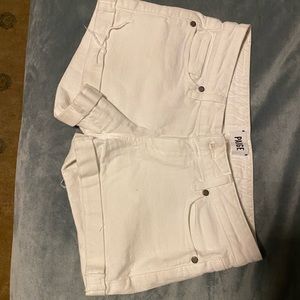 White denim shorts